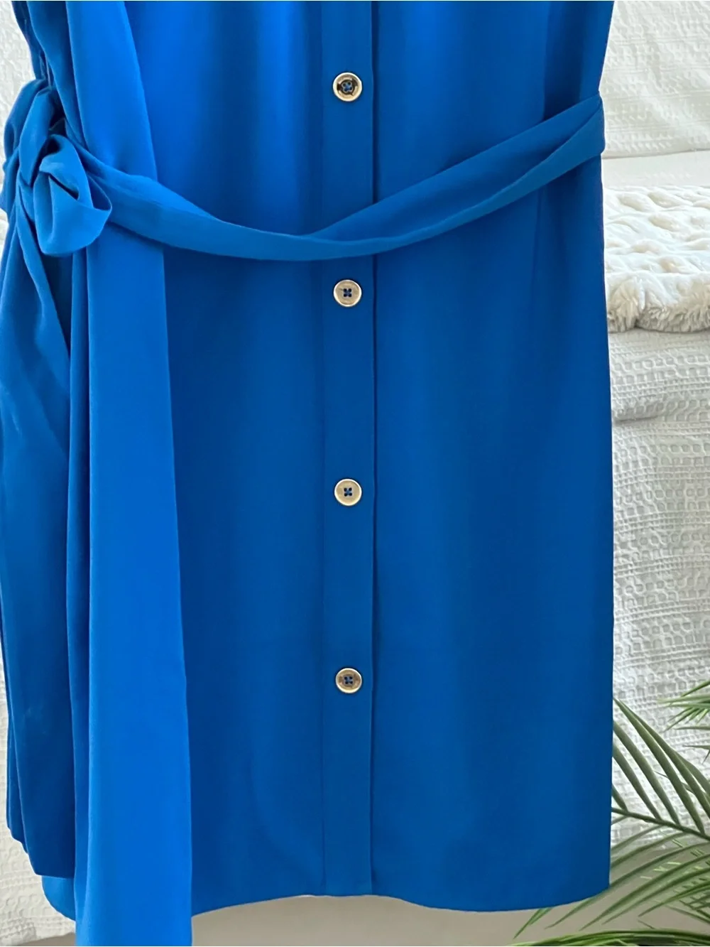 Michael Kors Royal Blue Sleeveless Shirt Dress with Belt